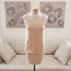 Chico's Metallic Knit Sleeveless Cotton Tank size Medium (Chico's size 1)
